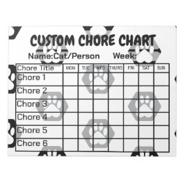 黒モダンと白の六角の手の印刷チョアチャート ノートパッド