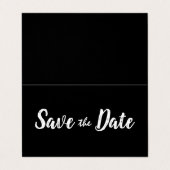 黒モダンと白の写真日付カードの保存 名刺 (外部フラット)