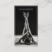 黒モダンと白の写真 名刺 (正面)