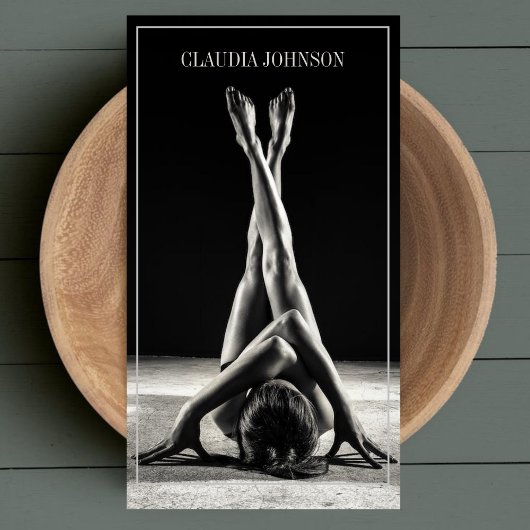 黒モダンと白の写真 名刺