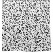 黒モダンと白の冬の果実 シャワーカーテン (正面)