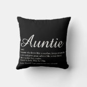 黒モダンと白の叔母の定義 クッション (裏面)