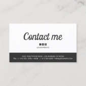 黒モダンと白の名はっきりした前 名刺 (裏面)