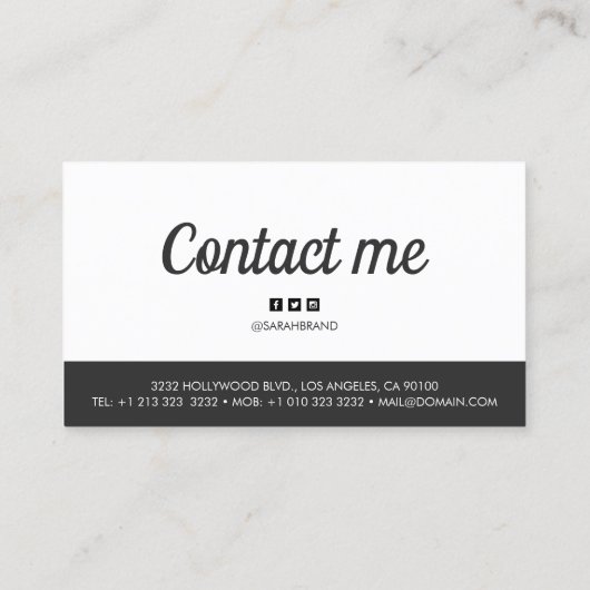 黒モダンと白の名はっきりした前 名刺 (裏面)