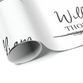 黒モダンと白の名モノグラムの前 ラッピングペーパー (ロールコーナー)