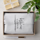 黒モダンと白の名モノグラムの前 薄葉紙 (ギフト)