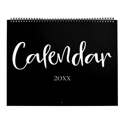 黒モダンと白の塗りつぶし カレンダー (カバー)