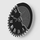 黒モダンと白の壁時計 ラージ壁時計 (傾斜)