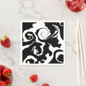 黒モダンと白の大理石の渦巻き スタンダードカクテルナプキン (インサイチュ)