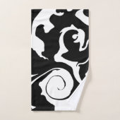 黒モダンと白の大理石の渦巻き バスタオルセット (ハンドタオル)