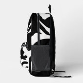 黒モダンと白の大理石の渦巻き プリントバックパック (右)