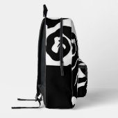 黒モダンと白の大理石の渦巻き プリントバックパック (左)