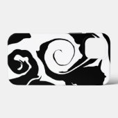 黒モダンと白の大理石の渦巻き Case-Mate iPhoneケース (裏面 (横))