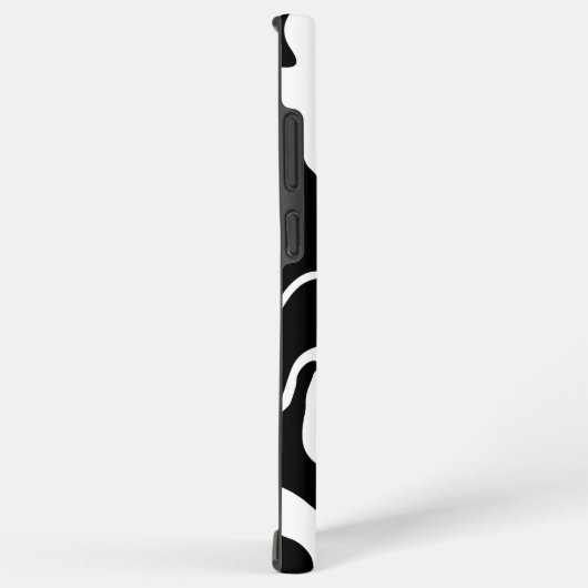 黒モダンと白の大理石の渦巻き SAMSUNG GALAXYケース (右側面)