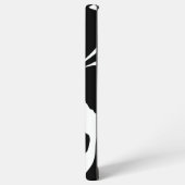 黒モダンと白の大理石の渦巻き SAMSUNG GALAXYケース (左側面)