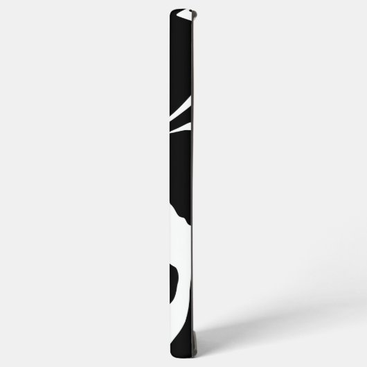 黒モダンと白の大理石の渦巻き SAMSUNG GALAXYケース (左側面)