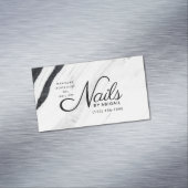 黒モダンと白の大理石爪、 ネイル（名前順） マグネット名刺 (インサイチュ)