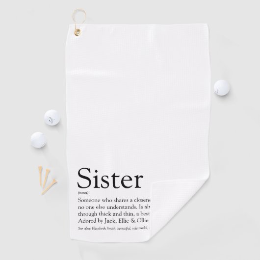 黒モダンと白の姉妹クール定義 ゴルフタオル (インサイチュ)