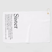 黒モダンと白の姉妹クール定義 ゴルフタオル (横)