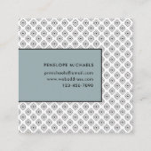 黒モダンと白の幾何学的 スクエア名刺 (裏面)