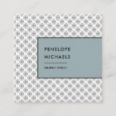 黒モダンと白の幾何学的 スクエア名刺 (正面)