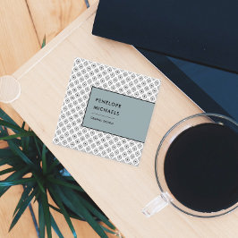 黒モダンと白の幾何学的 スクエア名刺