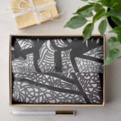 黒モダンと白の幾何学的 薄葉紙 (ギフト)