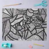 黒モダンと白の幾何学的 薄葉紙 (クラフト)