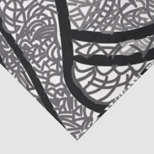 黒モダンと白の幾何学的 薄葉紙 (詳細)