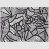 黒モダンと白の幾何学的 薄葉紙 (正面)