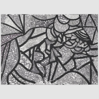 黒モダンと白の幾何学的 薄葉紙