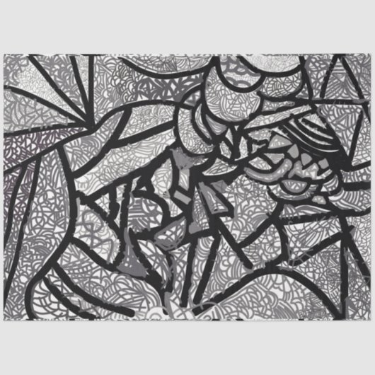 黒モダンと白の幾何学的 薄葉紙 (正面)