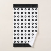 黒モダンと白の抽象芸術円 バスタオルセット (ハンドタオル)