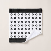 黒モダンと白の抽象芸術円 バスタオルセット (ウォッシュタオル)