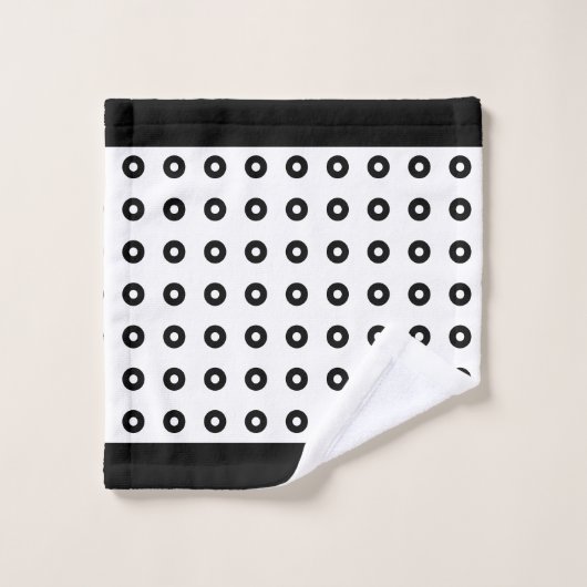 黒モダンと白の抽象芸術円 バスタオルセット (ウォッシュタオル)