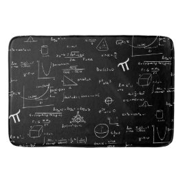 黒モダンと白の数式パターン バスマット