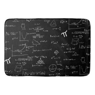 黒モダンと白の数式パターン バスマット