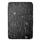 黒モダンと白の数式パターン バスマット (正面縦)