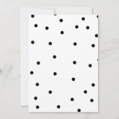 黒モダンと白の水玉模様日付の保存 招待状 (裏面)