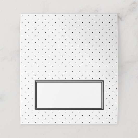 黒モダンと白の水玉模様(ピンク) プレイスカード (外部開封)