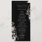 黒モダンと白の水色フローラ プログラム (正面/裏面)