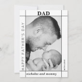 黒モダンと白の父の日の写真 シーズンカード (正面)