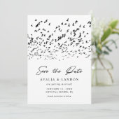 黒モダンと白の羽の結婚鳥 セーブザデート (スタンド正面)