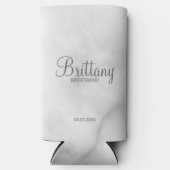 黒モダンと白の花嫁パーソナライズされた婦人 スリム缶クーラー (正面)