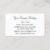 黒モダンと白の虎のストライプアニマルプリント 名刺 (裏面)