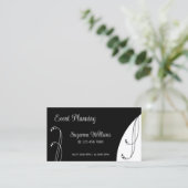 黒モダンと白の装飾用の角が付いた華美 名刺 (スタンド正面)