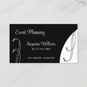 黒モダンと白の装飾用の角が付いた華美 名刺 (正面)
