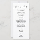 黒モダンと白の鳥結婚式 プログラム (裏面)