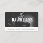 黒モダンと白のDJ DeeJayミュージシャン 名刺 (正面)