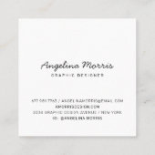 黒モダンと白のhelloスクリプトタイポグラフィ スクエア名刺 (裏面)